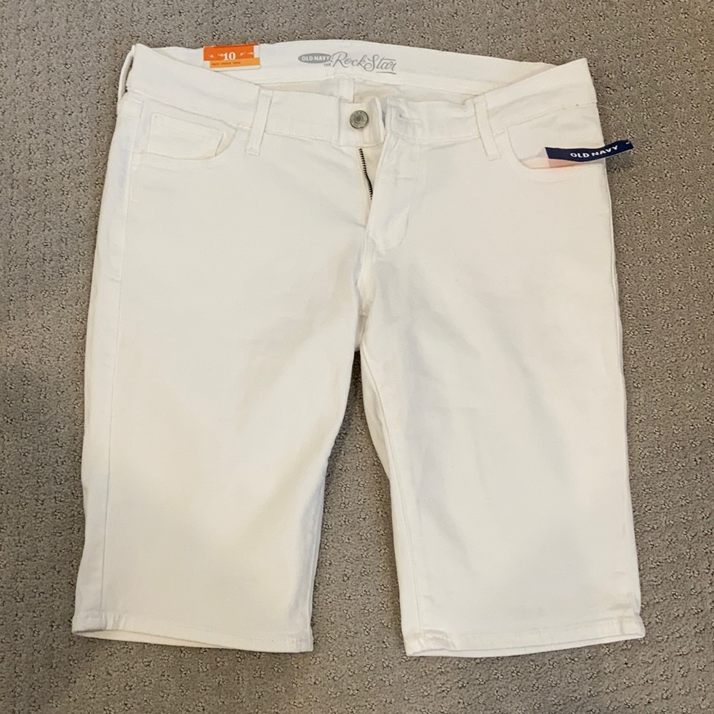 Old Navy rockstar white jean shorts NWT